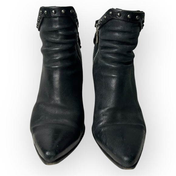 A.S. 98 Black Studded Side Zip Ankle Booties 39 - Picture 3 of 12